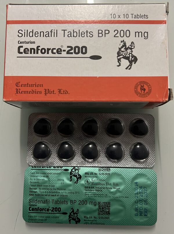Cenforce 200 mg – Caja de 100 comprimidos de sildenafil